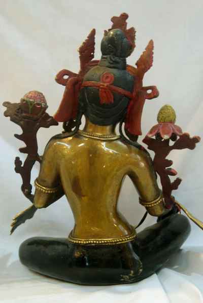 Green Tara, [partly Gold Plated], [painted Face], [sold]