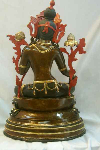 Green Tara, [partly Gold Plated], [painted Face], [sold]