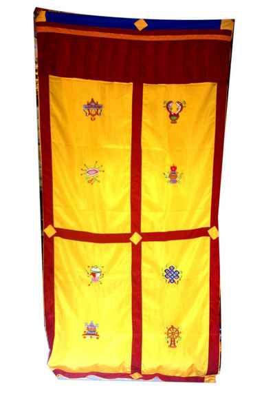 Ashtamangala Tibetan Door Curtain