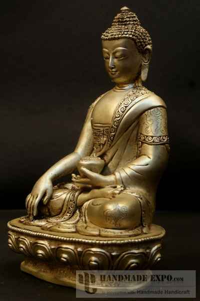 Shakyamuni Buddha, [full Silver Plated], [old Post], [remakable]