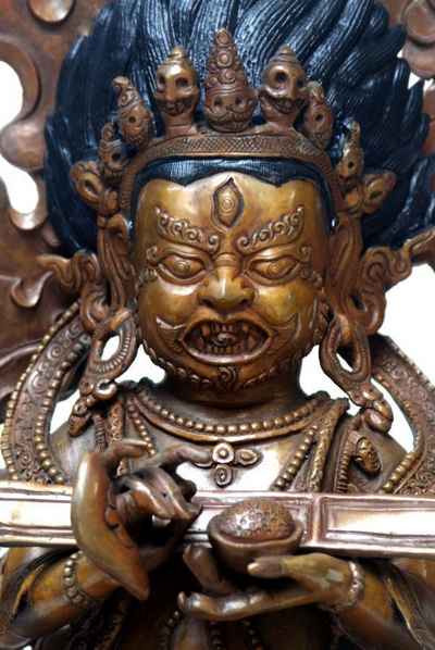 Mahakala Panjaranatha Statue, [chocolate Oxidized]