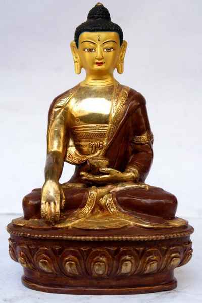 [best Price], Shakyamuni Buddha, [partly Gold Plated], [painted Face] For A Gift, Altars And Buddhist Ritual