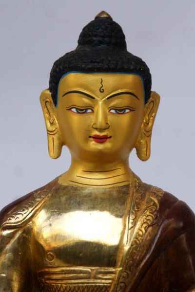 [best Price], Shakyamuni Buddha, [partly Gold Plated], [painted Face] For A Gift, Altars And Buddhist Ritual