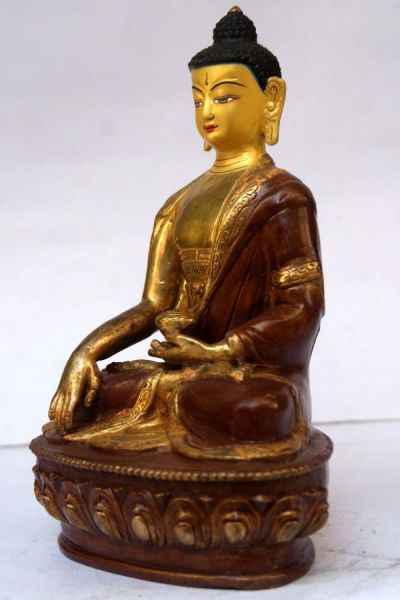 [best Price], Shakyamuni Buddha, [partly Gold Plated], [painted Face] For A Gift, Altars And Buddhist Ritual