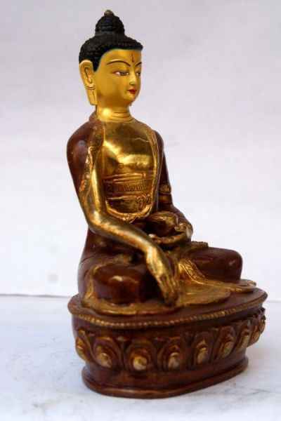 [best Price], Shakyamuni Buddha, [partly Gold Plated], [painted Face] For A Gift, Altars And Buddhist Ritual