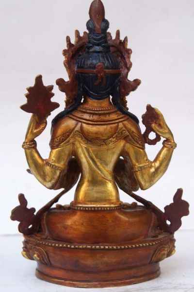 [best Price], Avalokiteshvara Chenrezig, [partly Gold Plated] For A Gift, Altars And Buddhist Ritual