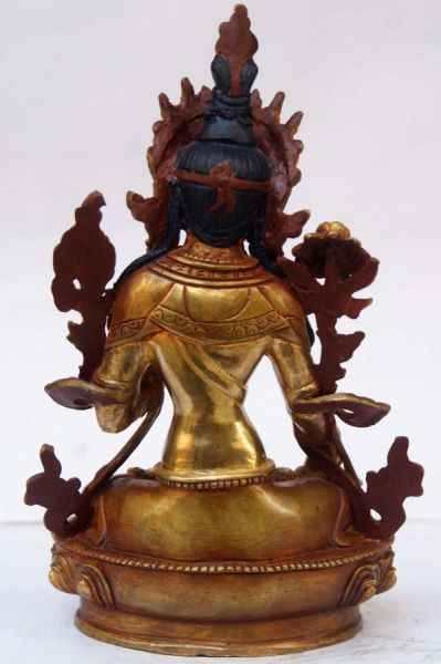 [best Price], White Tara, [partly Gold Plated], [painted Face] For A Gift, Altars And Buddhist Ritual