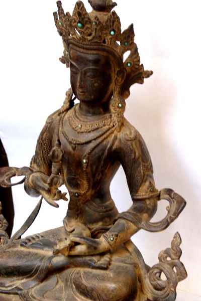 Buddhist Statue Of Vajrasattva, [stone Color Finishing], [old Post], [remakable]