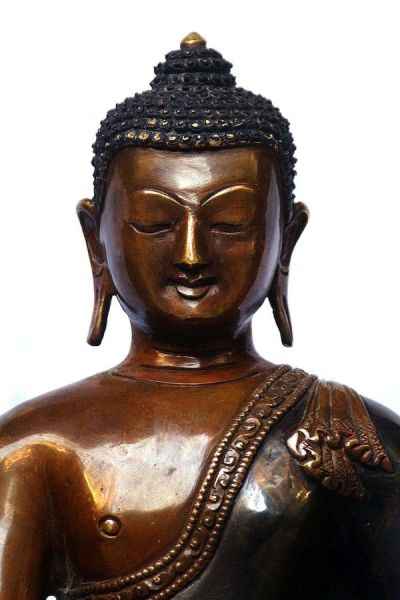 Shakyamuni Buddha, [double Color Oxidation], [old Post], [remakable]