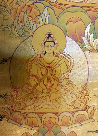 White Tara Thangka With Gold