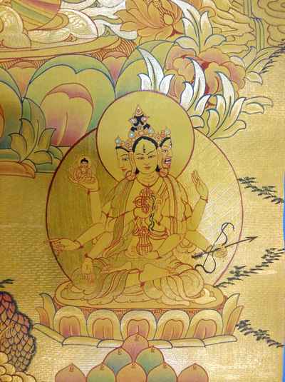 White Tara Thangka With Gold