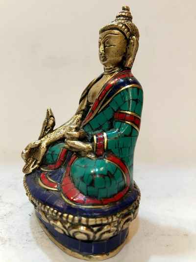 Medicine Buddha With Turquoise Coral And Lapis