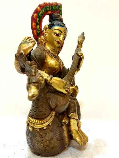 Partly Gold Plated Saraswati, [sold]
