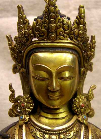 Aparimita, Buddhist Handmade Statue, Chepame, Amitayus, Full Gold Plated, [old Post], [remakable]