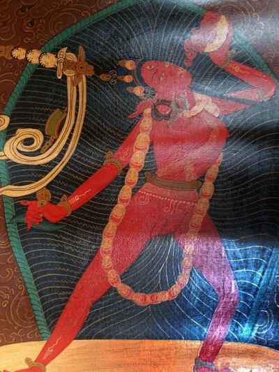 Vajrayogini Thangka, Oil Finishing, [sold]