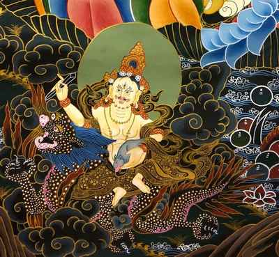 Five Dzambhala Tibetan Thangka
