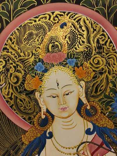 White Tara Tibetan Thangka