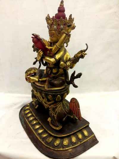 Old 6 Arms Vajrasattva With Consort, [shakti], Yab-yum Partly Gold Plated Statue, [sold]