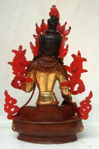 [best Price], Green Tara Copper Partly Gold Plated Statue, For A Gift, Altars And Buddhist Ritual