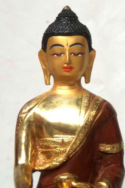 [best Price], Shakyamuni Buddha Copper Partly Gold Plated Statue, For A Gift, Altars And Buddhist Ritual