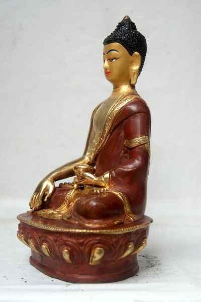 [best Price], Shakyamuni Buddha Copper Partly Gold Plated Statue, For A Gift, Altars And Buddhist Ritual