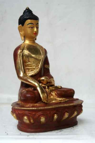 [best Price], Shakyamuni Buddha Copper Partly Gold Plated Statue, For A Gift, Altars And Buddhist Ritual