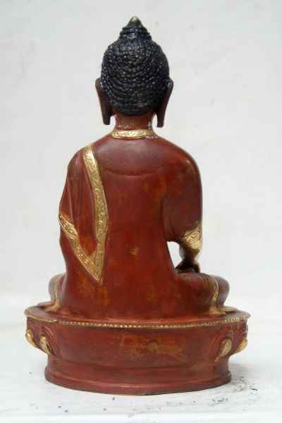 [best Price], Shakyamuni Buddha Copper Partly Gold Plated Statue, For A Gift, Altars And Buddhist Ritual