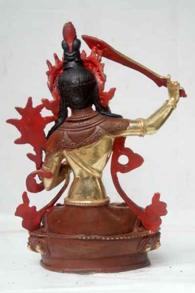 [best Price], Manjushri Copper Partly Gold Plated Statue, For A Gift, Altars And Buddhist Ritual