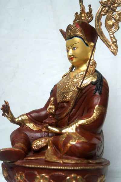 [best Price], Padmasambhava Copper Partly Gold Plated Statue, For A Gift, Altars And Buddhist Ritual