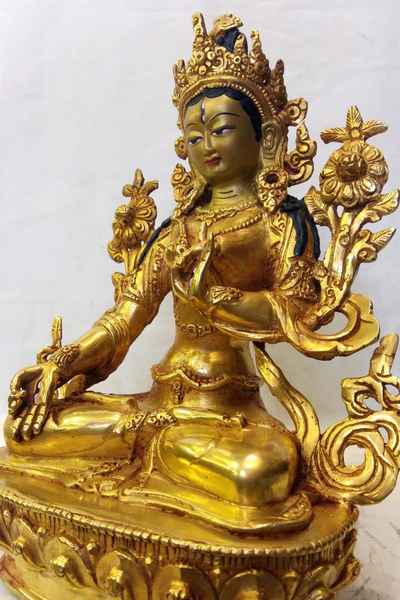 White Tara Statue Full Gold Plated