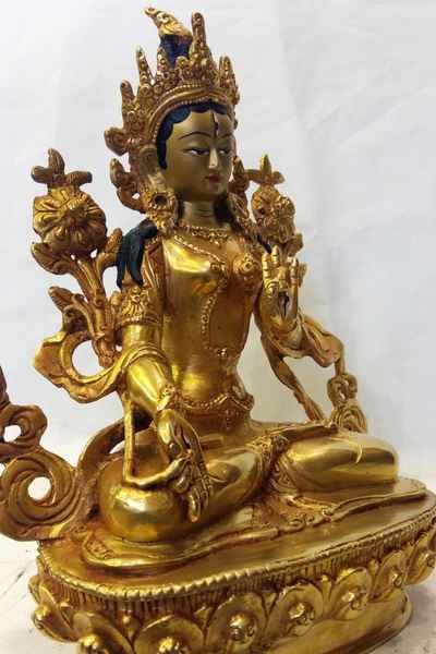 White Tara Statue Full Gold Plated