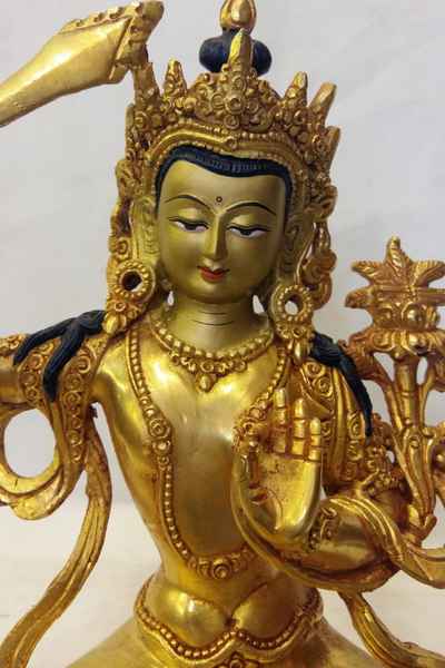 Manjushri Statue Full Gold Plated