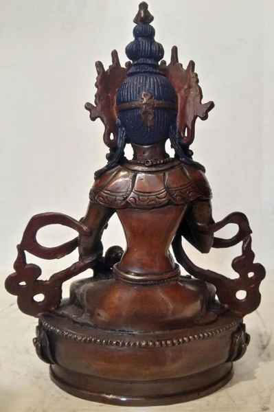 Buddhist Handmade Statue Of Vajrasattva, [chocolate Oxidized]