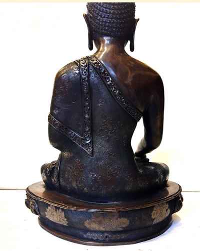 Copper Oxidized Statue Of Shakyamuni Buddha