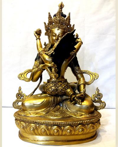 Full Gold Plated Statue Of Vajrasattva With Consort, [shakti], Yab-yum, [sold]