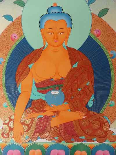 Shakyamuni Buddha High Quality Stone Color Thangka