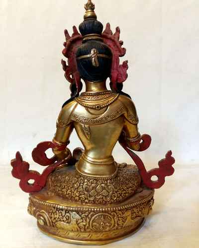 Vajrasattva Statue- [full Fire Gold Plated], With [carving]