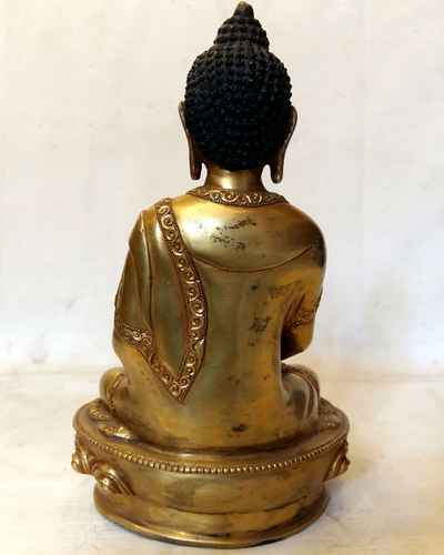 Amitabha Buddha Statue - Full Fire Gold Plated