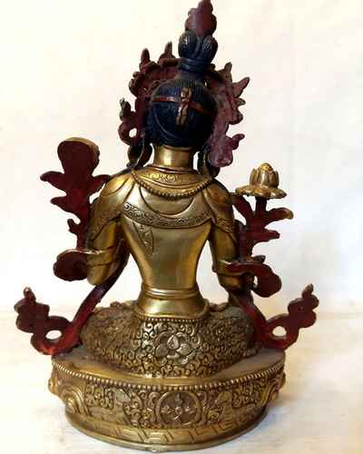 White Tara Statue - Full Fire Gold Plated