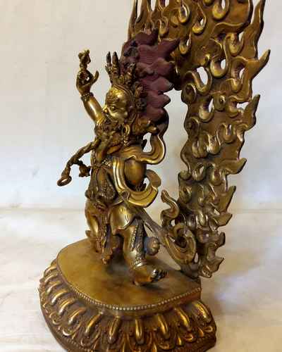 Vajrapani Statue - [full Fire Gold Plated], [old Post], [remakable]