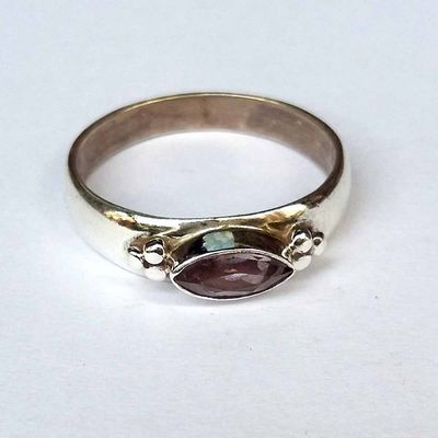 Sterling Silver Ring Amethyst Stone