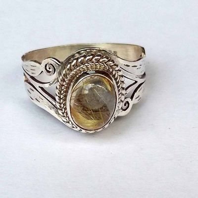 Sterling Silver Ring Citrine Stone