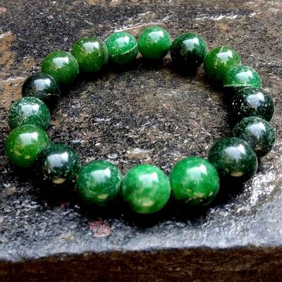 12mm Jade Stone Bead Bracelet