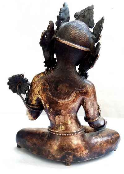 Green Tara [full Gold Plated], Antique Finishing, [sold]