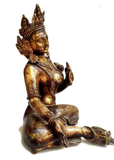 Green Tara [full Gold Plated], Antique Finishing, [sold]