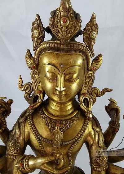 [rare Find], Statue Of Maha Vajrasattva - Full Fire Gold Plated, [sold]