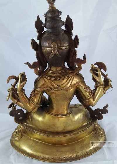 [rare Find], Statue Of Maha Vajrasattva - Full Fire Gold Plated, [sold]