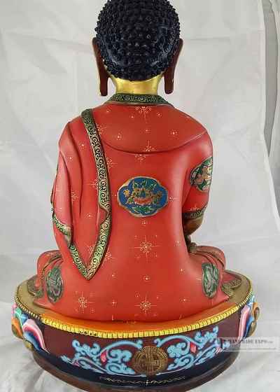 [master Quality] Statue Of Shakyamuni Buddha Gold And Color Painted With [painted Face]