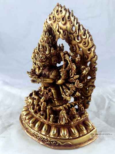 Statue Of Yamantaka - Heruka [vajrabhairava]- [full Gold Plated]