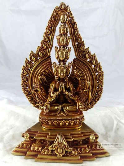Statue Sitting 1000 Arm Lokeshvara sahasrabhuja Avalokitesvara Of - full Gold Plated